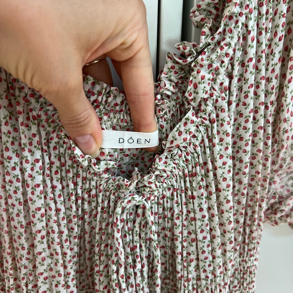 Doên Ischia Dress in Floral Print Cream Berry Bisou Size M - Picture 8 of 11
